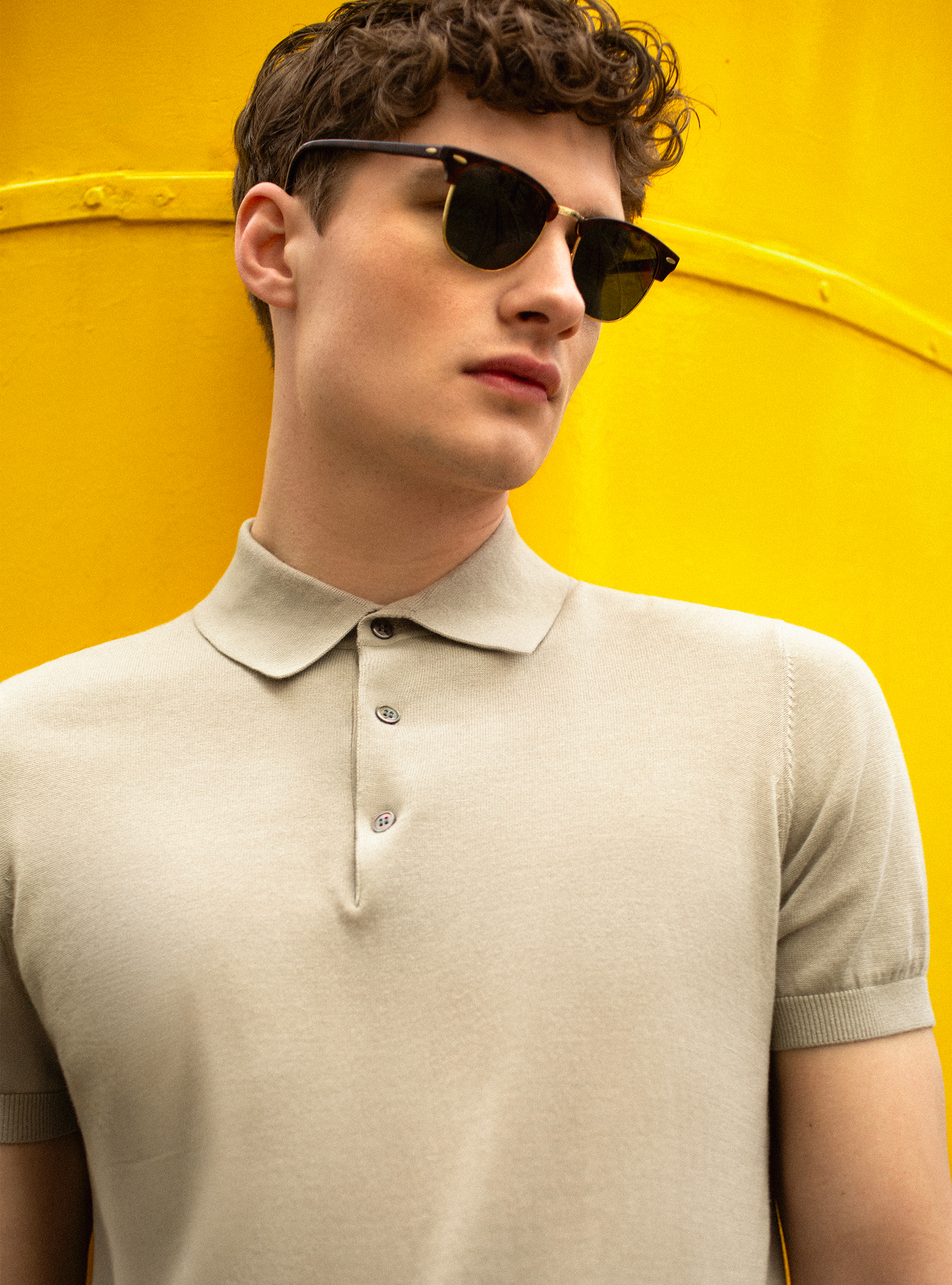 Cotton silk polo shirt, 